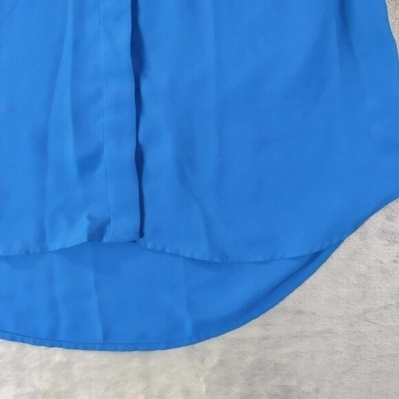 Talbots Petites Cobalt Sleeveless High Low Blouse SP Office Layer Summer Top - Picture 9 of 11